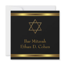 Black Gold Star of David Bar Mitzvah