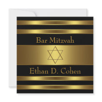 Black Gold Star of David Bar Mitzvah
