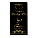Black & Gold  Wedding Wine Label