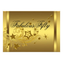 Black Gold Womans 50th Birthday Party Announcement