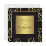 Black Gold Womans Birthday Party Invitations