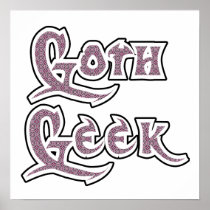 Black Goth Geek Print