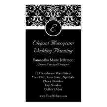 Black Grand Insignia Monogram Business Cards