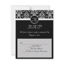 Black Grand Insignia Wedding Matching RSVP