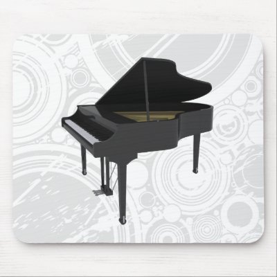 Black Grand Piano: 3D Model: Mousepad by spiritswitchboard