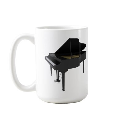 Black Grand Piano: 3D Model: Coffee Mug by spiritswitchboard