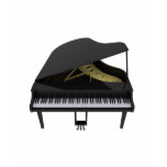 Black Grand Piano: 3D Model: t-shirts