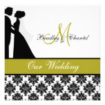 Black, Green, and White Couple Wedding Invitation