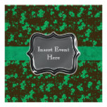 Black green Irish wedding party Invitations