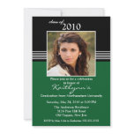 Black, Green & White Photo Graduation Invitation
