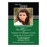 Black, Green & White Photo Graduation Invitation