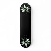 Black Green & White Swirly Flower by Naomi