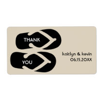 Black grey flip flop sandals thank you party favou labels