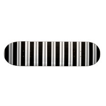 Black Grey Horizontal Stripes Skateboard
