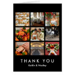 Black grid collage 9 photos memories thank you greeting card