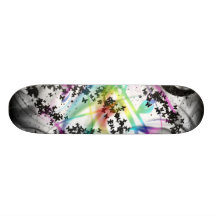 Black grunge and rainbow skateboard decks