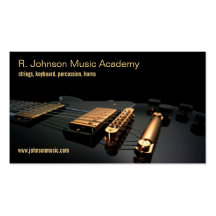 black guitar music instructor business card
