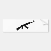 black gun ak 47 icon bumper stickers