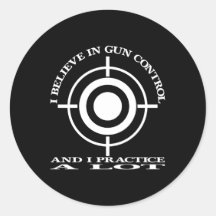 Black Gun Control Practice Lot Round Sticker