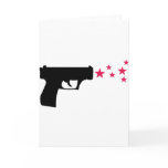 black gun star pistol stars greeting card