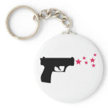 black gun star pistol stars keychain