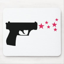 black gun star pistol stars mouse mats