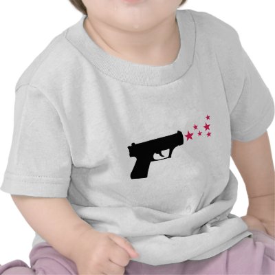 black gun star pistol stars t-shirts by Tomaniac