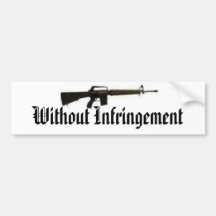 Black Gun, Without Infringement Bumper Stickers