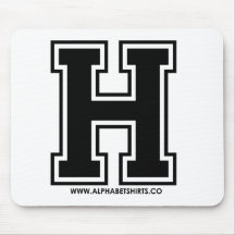 Black H Mouse Pads