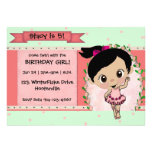 Black Hair Ballerina Party Invite