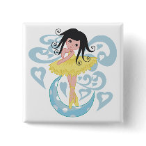 Black Hair Ballerina Tshirts and Gifts Buttons