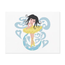 Black Hair Ballerina Tshirts and Gifts Post Card