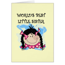 Black Hair Best Little Sister Tshirts and Gifts Card