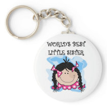 Black Hair Best Little Sister Tshirts and Gifts Keychains