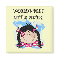 Black Hair Best Little Sister Tshirts and Gifts Refrigerator Magnet