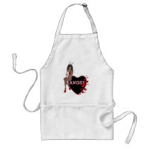 Black Hair Bunny Angel Design Apron