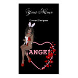 Black Hair Bunny Angel - Sexy Business Cards business cards
