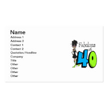 Black Hair Fabulous at 40 Birthday Business Card
