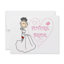 Black Hair Future Bride Tshirts and Gifts Personalized Invite