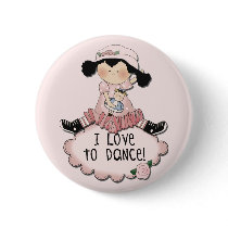 Black Hair Girl Dancer Tshirts and Gifts Button