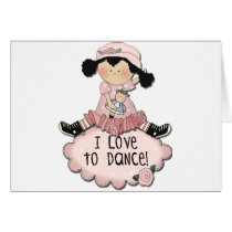 Black Hair Girl Dancer Tshirts and Gifts Greeting Cards