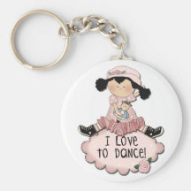 Black Hair Girl Dancer Tshirts and Gifts Key Chain