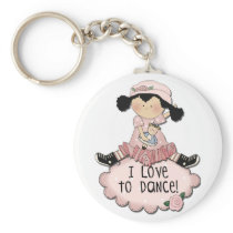 Black Hair Girl Dancer Tshirts and Gifts Key Chain