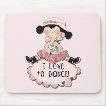 Black Hair Girl Dancer Tshirts and Gifts Mouse Pad