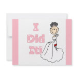 Black Hair I Did It Bride T-shirts and Gifts Personalized Announcement