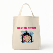 Black Hair New Big Sister  Tshirts and Gifts Canvas Bags