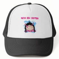 Black Hair New Big Sister  Tshirts and Gifts Mesh Hat