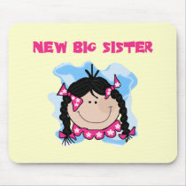 Black Hair New Big Sister  Tshirts and Gifts Mouse Pads