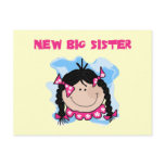 Black Hair New Big Sister  Tshirts and Gifts Postcard