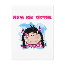 Black Hair New Big Sister  Tshirts and Gifts Postcards